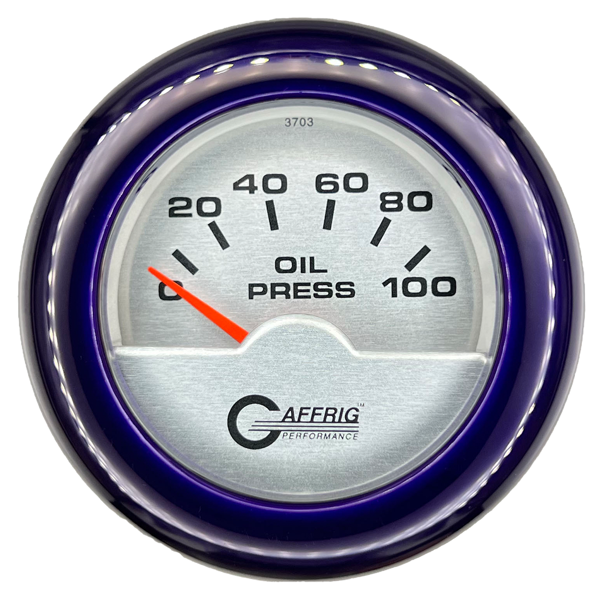 GAFFRIG 2 INCH ELECTRIC OIL PRESSURE GAUGE 0-100 PSI FAT RIM (218) / PURPLE / PLATINUM