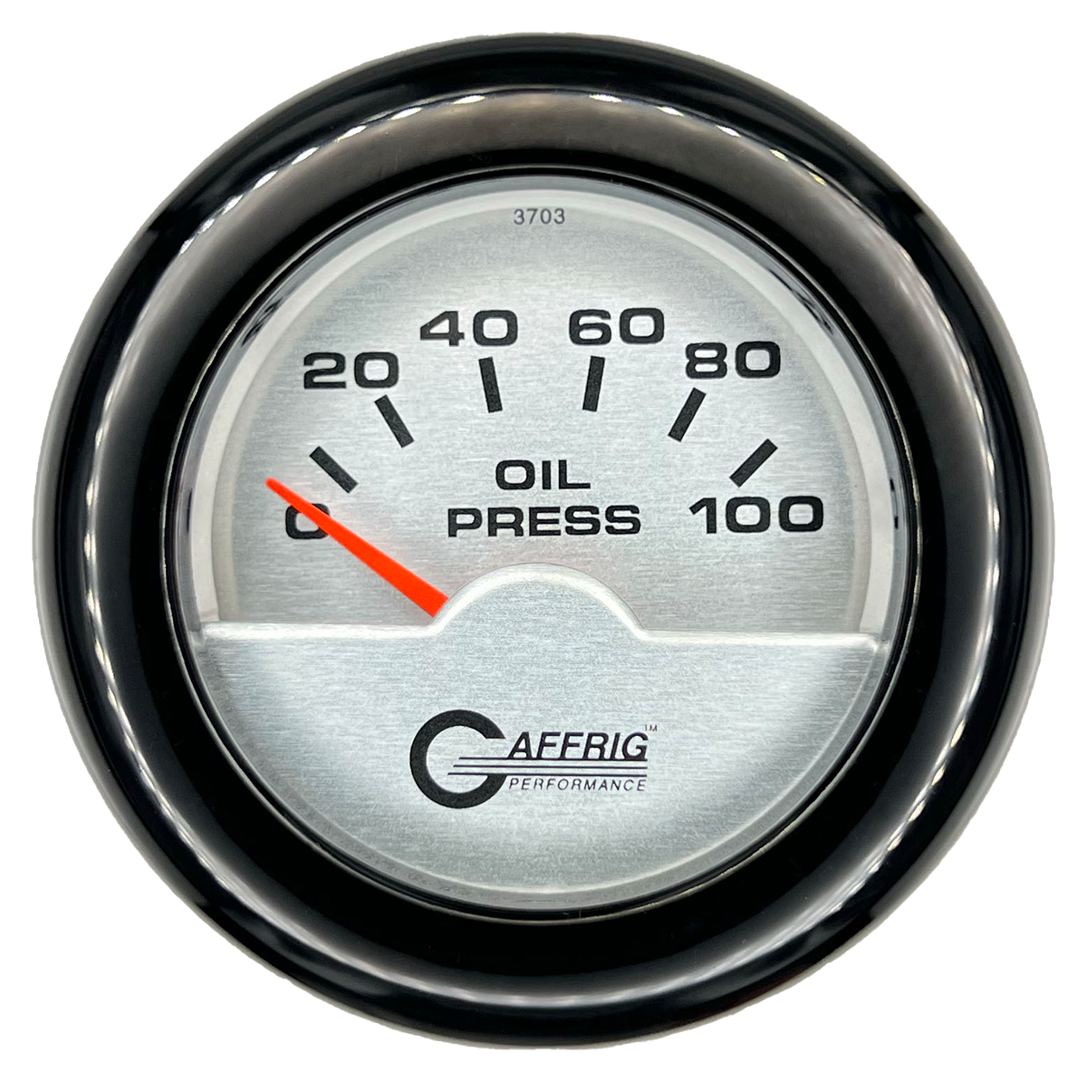 GAFFRIG 2 INCH ELECTRIC OIL PRESSURE GAUGE 0-100 PSI FAT RIM (218) / BLACK / PLATINUM