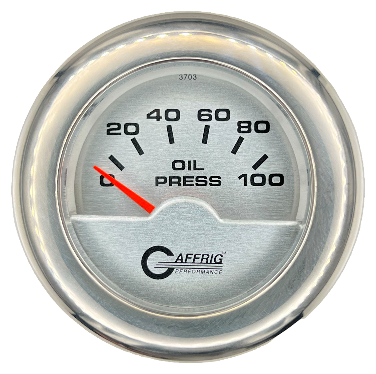 GAFFRIG 2 INCH ELECTRIC OIL PRESSURE GAUGE 0-100 PSI FAT RIM (218) / CHROME/POLISHED / PLATINUM