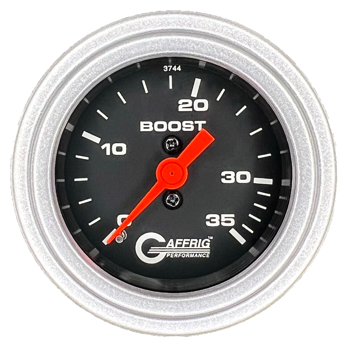 GAFFRIG 2 INCH MECHANICAL BOOST 0-35 PSI GAUGE STEP RIM (002) / PLATINUM / BLACK