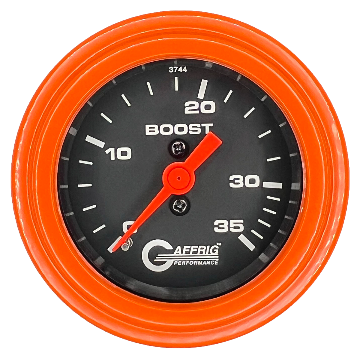 GAFFRIG 2 INCH MECHANICAL BOOST 0-35 PSI GAUGE STEP RIM (002) / ORANGE / BLACK