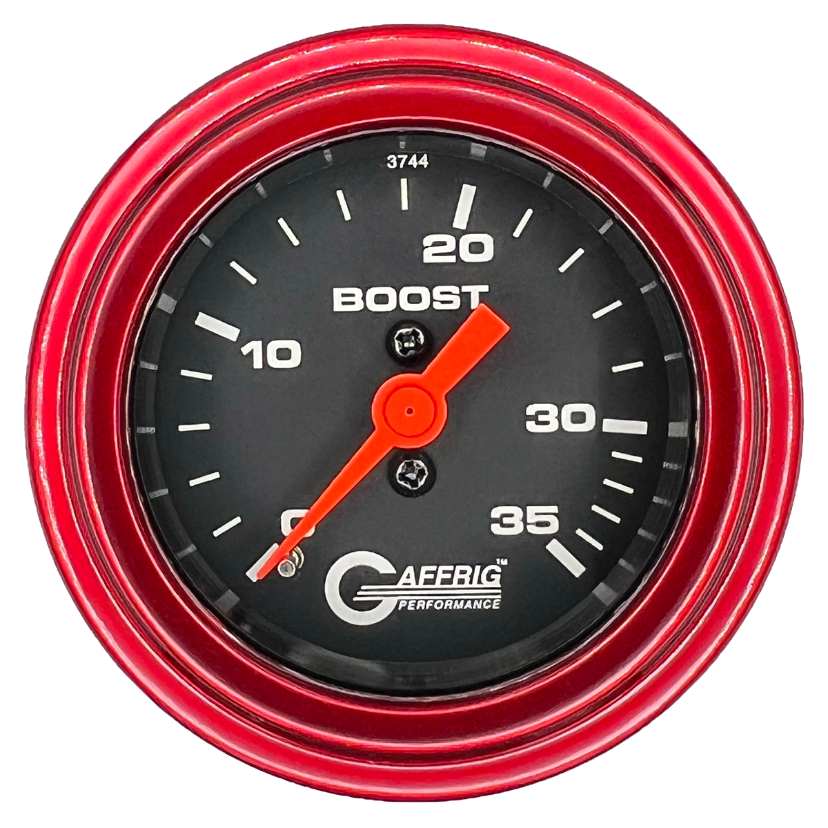 GAFFRIG 2 INCH MECHANICAL BOOST 0-35 PSI GAUGE STEP RIM (002) / RED / BLACK