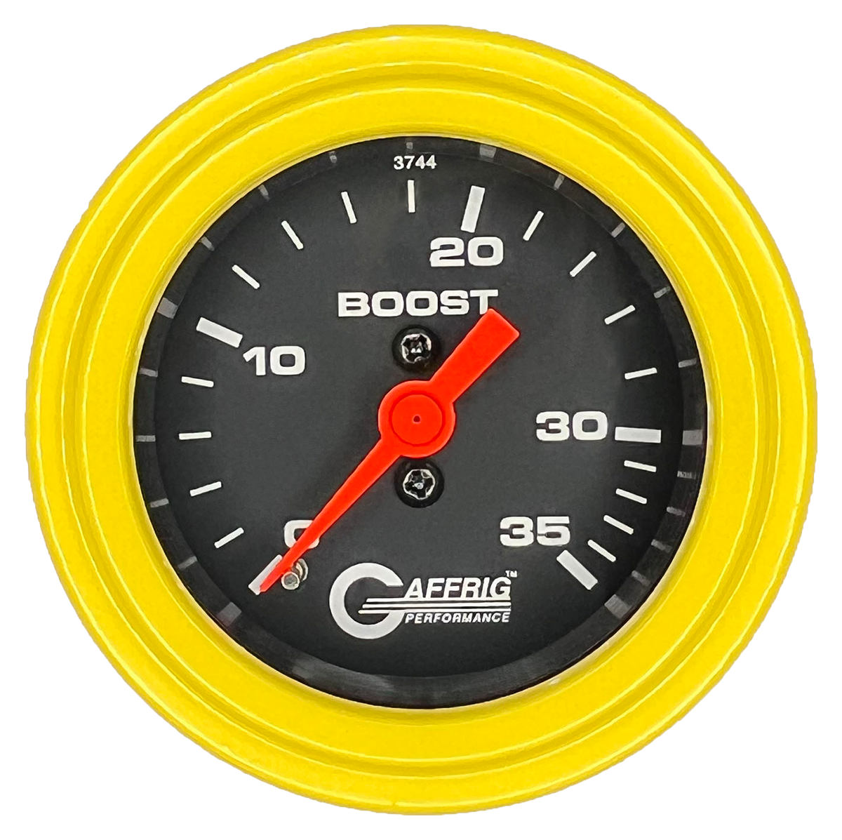 GAFFRIG 2 INCH MECHANICAL BOOST 0-35 PSI GAUGE STEP RIM (002) / YELLOW / BLACK