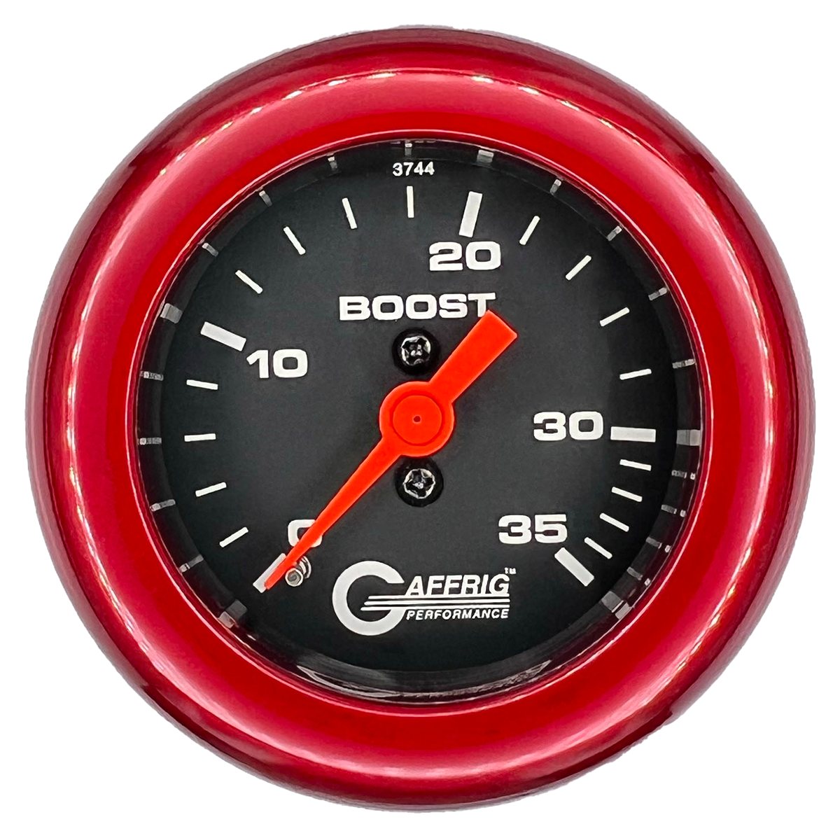 GAFFRIG 2 INCH MECHANICAL BOOST 0-35 PSI GAUGE FAT RIM (218) / RED / BLACK