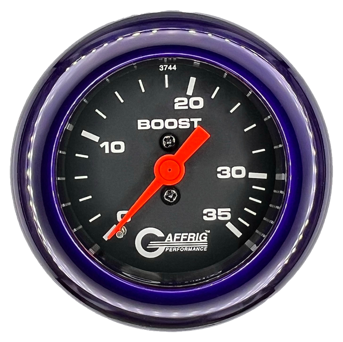GAFFRIG 2 INCH MECHANICAL BOOST 0-35 PSI GAUGE FAT RIM (218) / PURPLE / BLACK