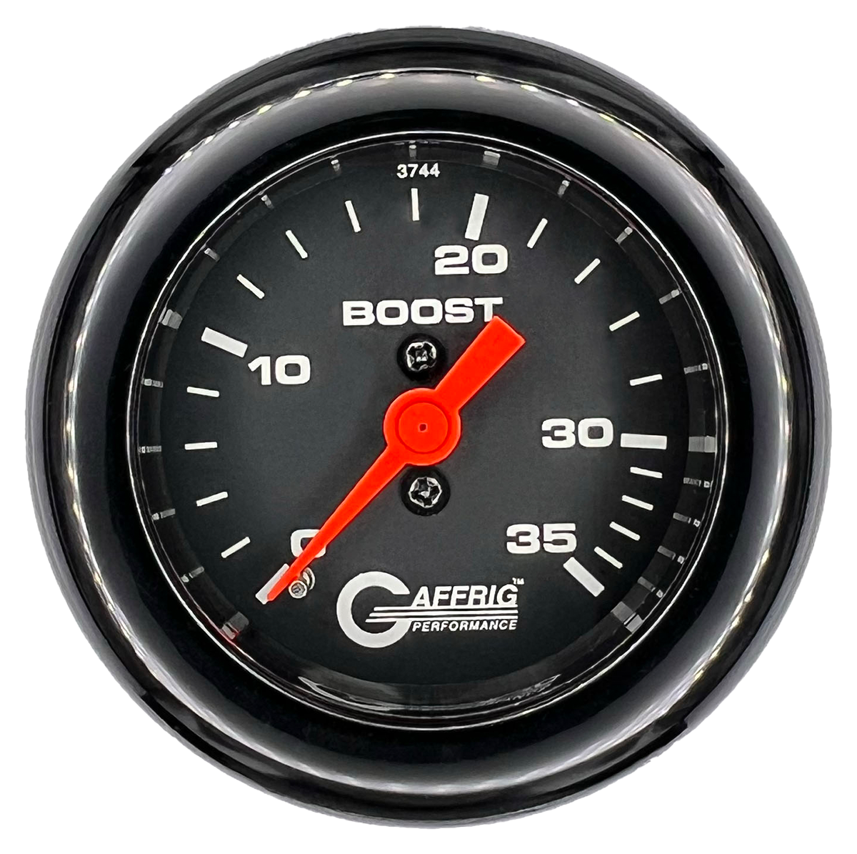 GAFFRIG 2 INCH MECHANICAL BOOST 0-35 PSI GAUGE FAT RIM (218) / BLACK / BLACK