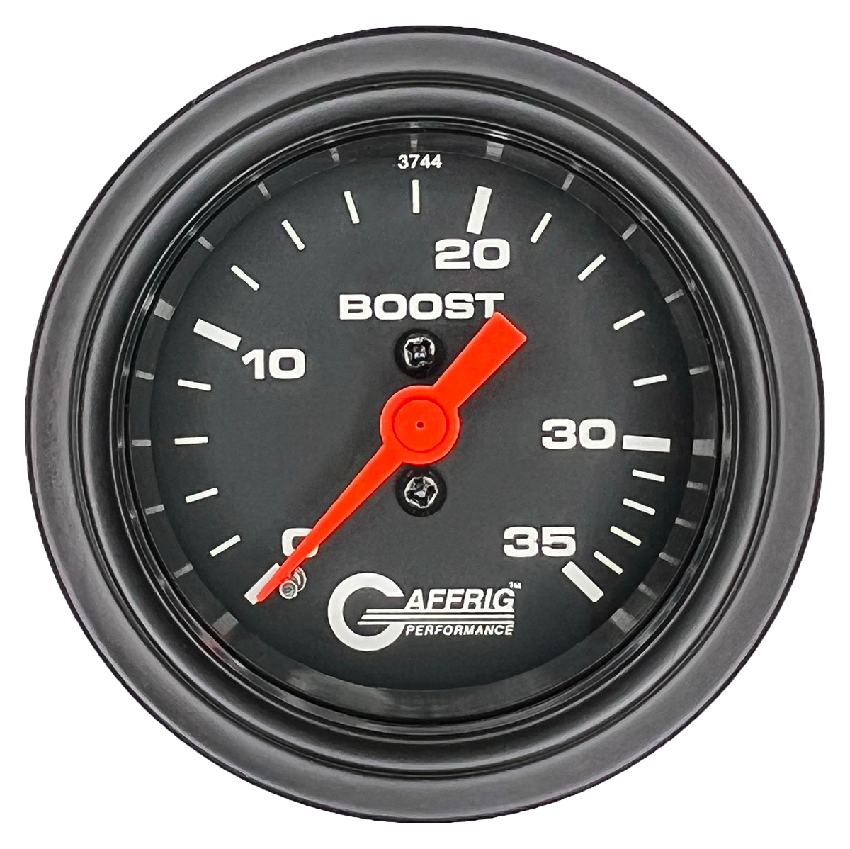GAFFRIG 2 INCH MECHANICAL BOOST 0-35 PSI GAUGE STEP RIM (002) / BLACK / BLACK