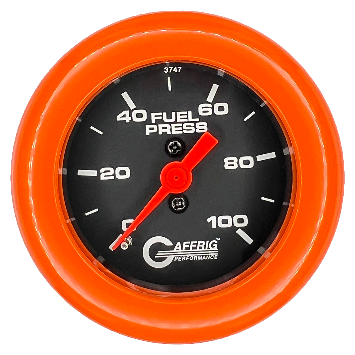 GAFFRIG 2 INCH MECHANICAL FUEL PRESSURE 0-100 PSI GAUGE FAT RIM (218) / ORANGE / BLACK