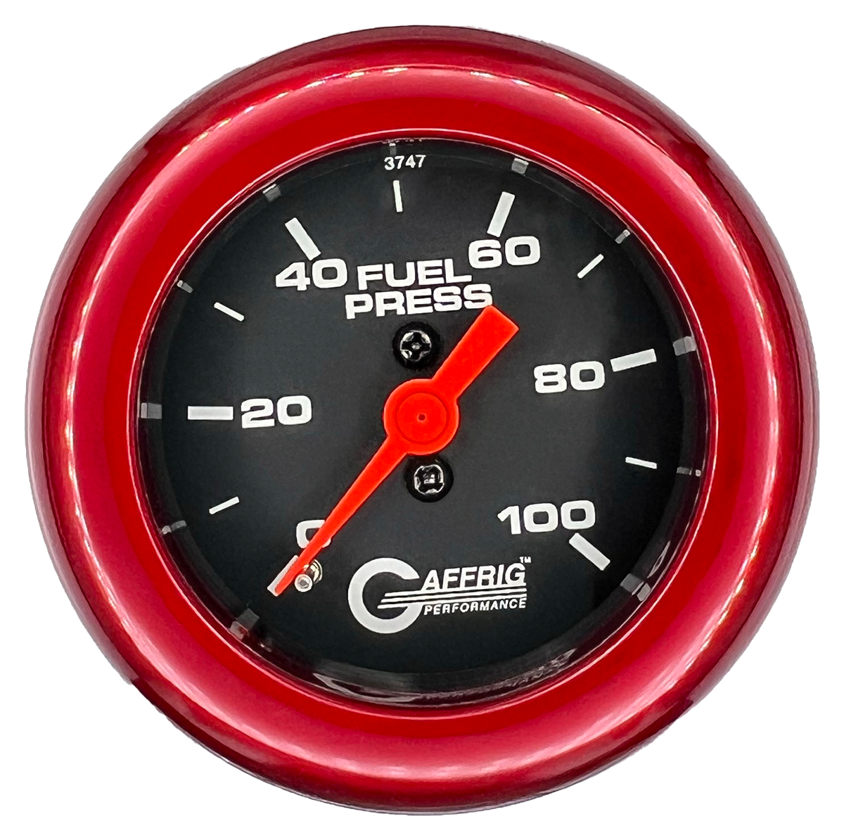 GAFFRIG 2 INCH MECHANICAL FUEL PRESSURE 0-100 PSI GAUGE FAT RIM (218) / RED / BLACK