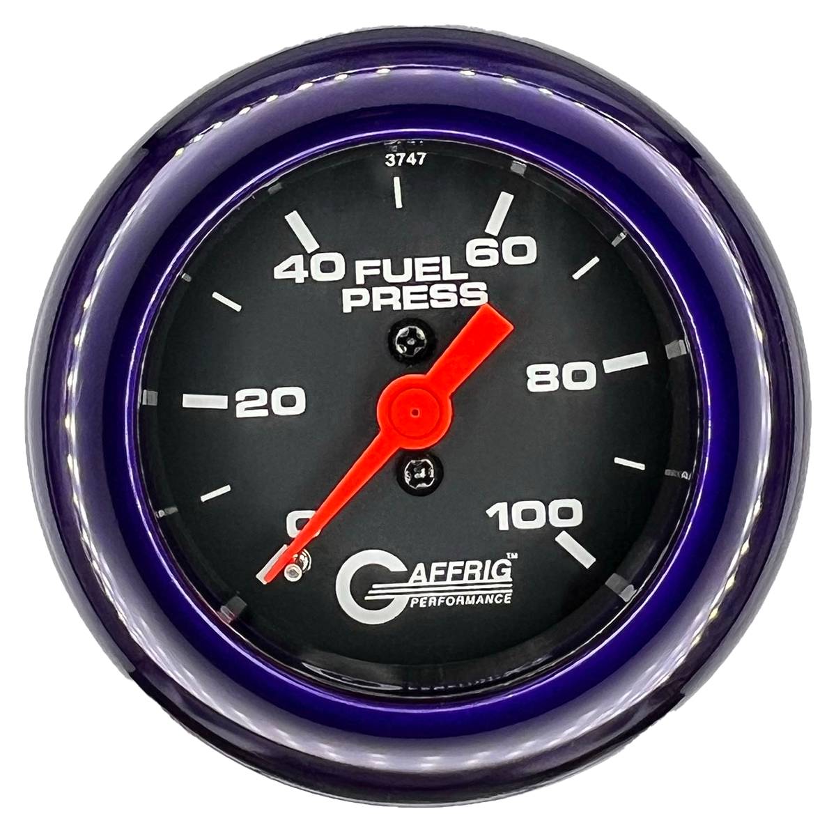 GAFFRIG 2 INCH MECHANICAL FUEL PRESSURE 0-100 PSI GAUGE FAT RIM (218) / PURPLE / BLACK