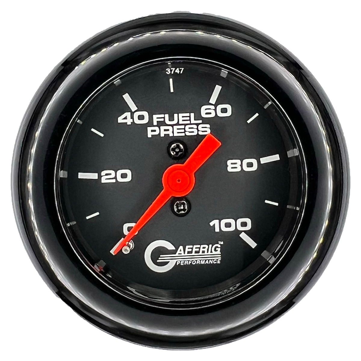 GAFFRIG 2 INCH MECHANICAL FUEL PRESSURE 0-100 PSI GAUGE FAT RIM (218) / BLACK / BLACK
