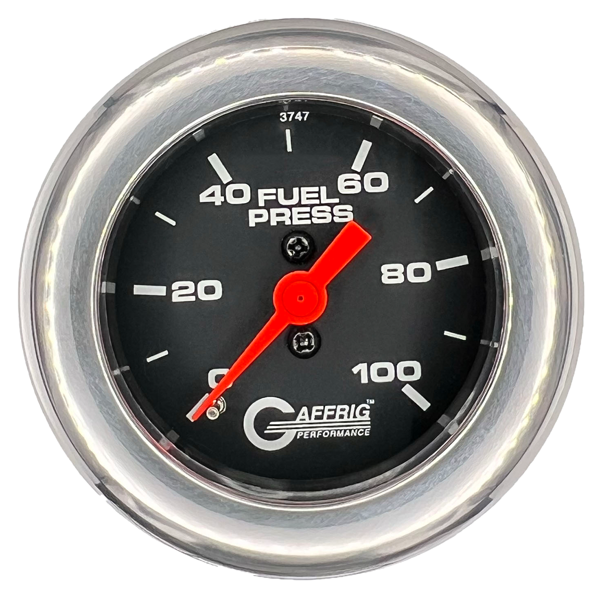 GAFFRIG 2 INCH MECHANICAL FUEL PRESSURE 0-100 PSI GAUGE FAT RIM (218) / CHROME/POLISHED / BLACK