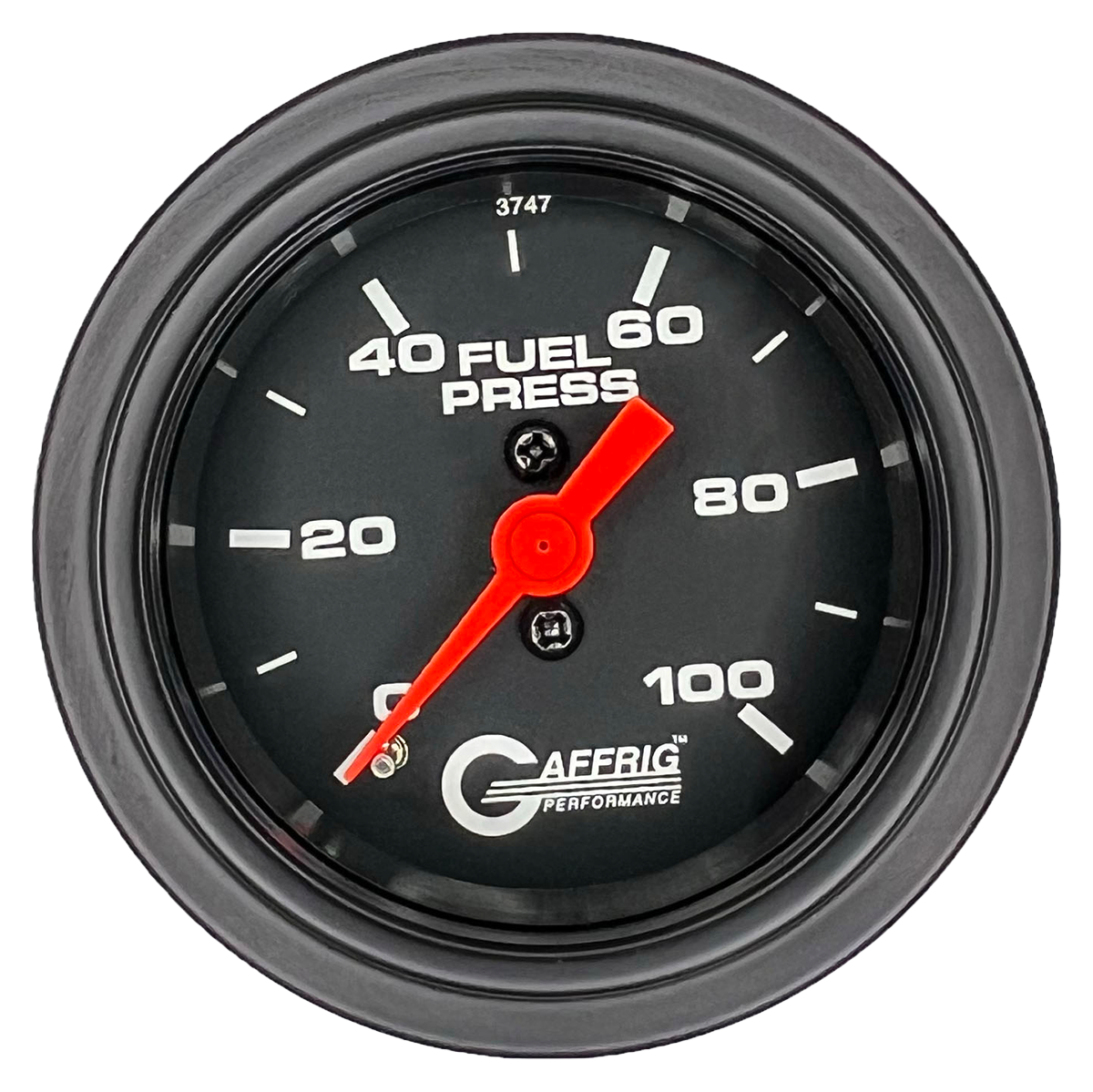 GAFFRIG 2 INCH MECHANICAL FUEL PRESSURE 0-100 PSI GAUGE STEP RIM (002) / BLACK / BLACK
