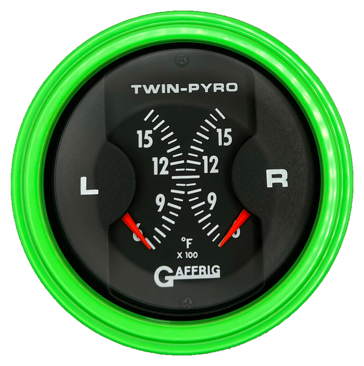 GAFFRIG 3 INCH ELECTRIC DUAL PYROMETER BLACK / LIME GREEN
