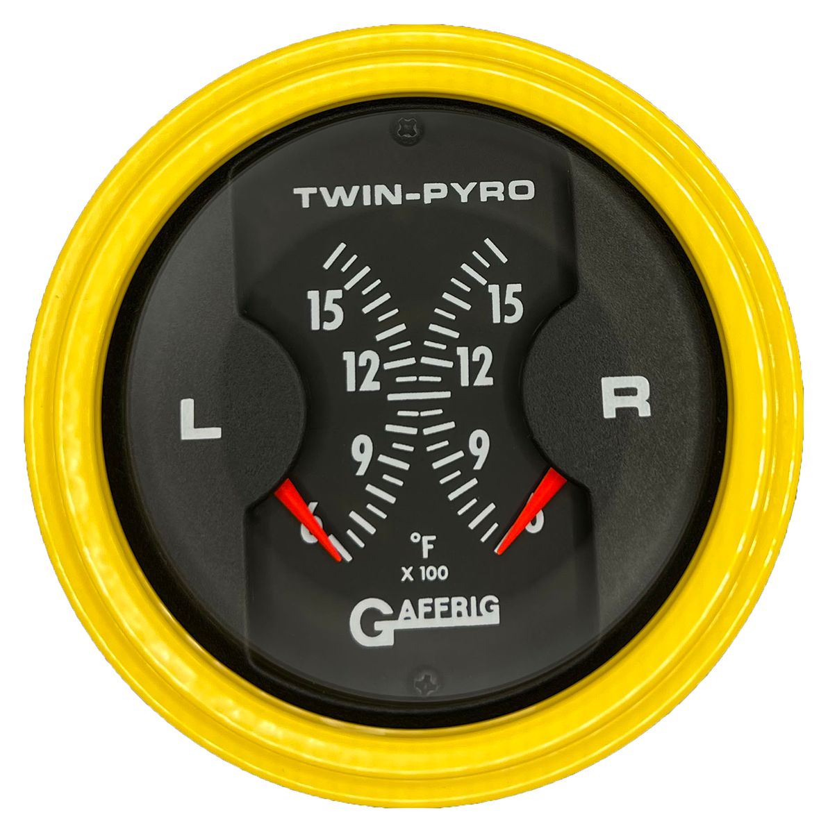 GAFFRIG 3 INCH ELECTRIC DUAL PYROMETER BLACK / YELLOW