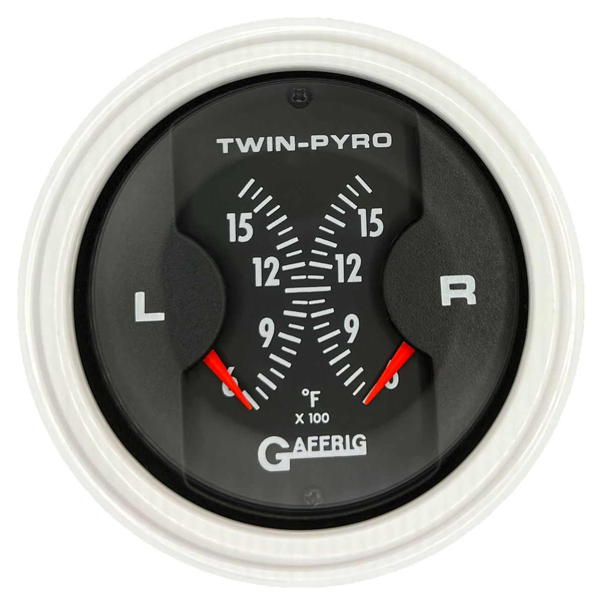 GAFFRIG 3 INCH ELECTRIC DUAL PYROMETER BLACK / WHITE