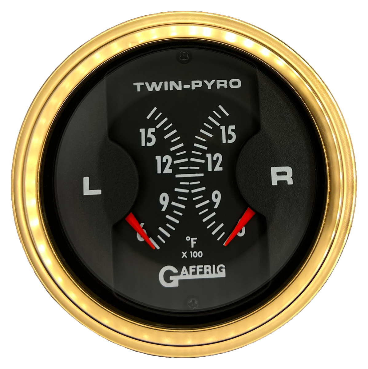 GAFFRIG 3 INCH ELECTRIC DUAL PYROMETER BLACK / GOLD