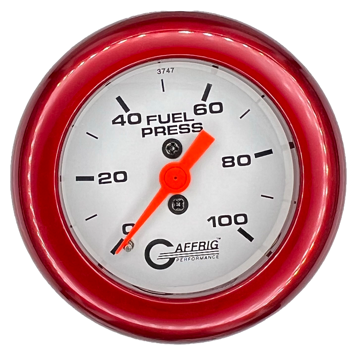 GAFFRIG 2 INCH MECHANICAL FUEL PRESSURE 0-100 PSI GAUGE FAT RIM (218) / RED / WHITE