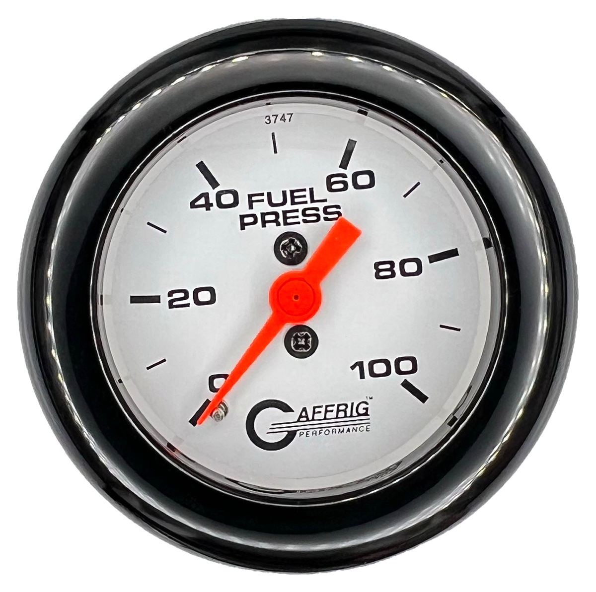 GAFFRIG 2 INCH MECHANICAL FUEL PRESSURE 0-100 PSI GAUGE FAT RIM (218) / BLACK / WHITE