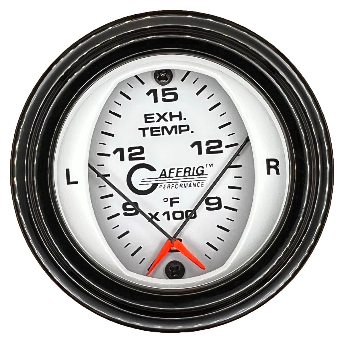 GAFFRIG 2 INCH MECHANICAL DIAL PYROMETER 600-1600 F STEP RIM (002) / BLACK / WHITE