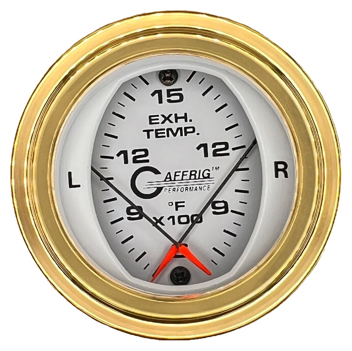 GAFFRIG 2 INCH MECHANICAL DIAL PYROMETER 600-1600 F STEP RIM (002) / GOLD / WHITE