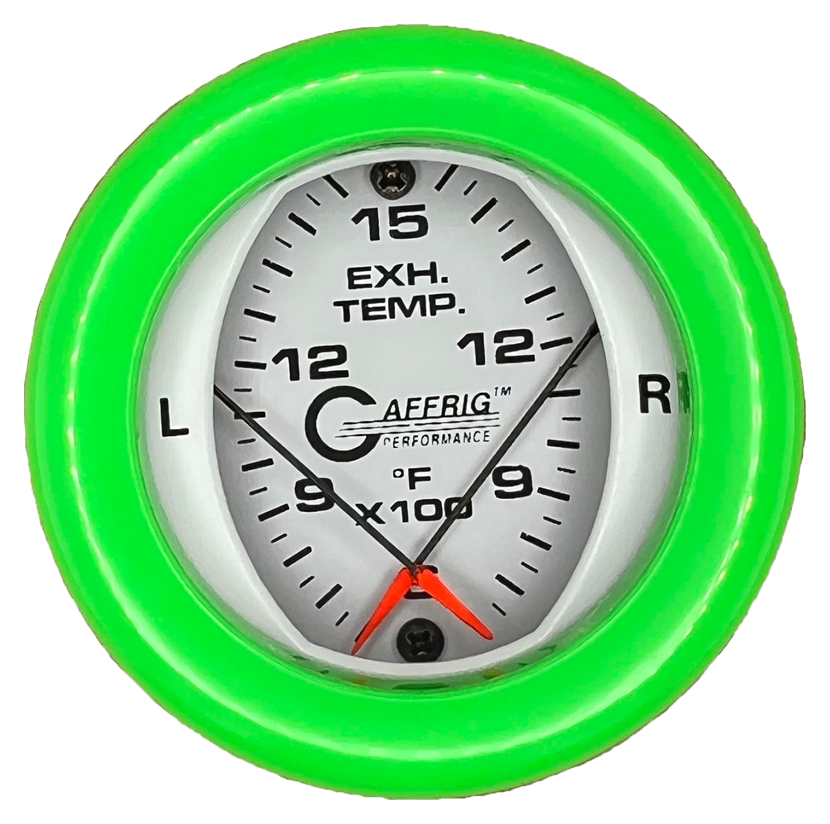 GAFFRIG 2 INCH MECHANICAL DIAL PYROMETER 600-1600 F FAT RIM (218) / LIME GREEN / WHITE