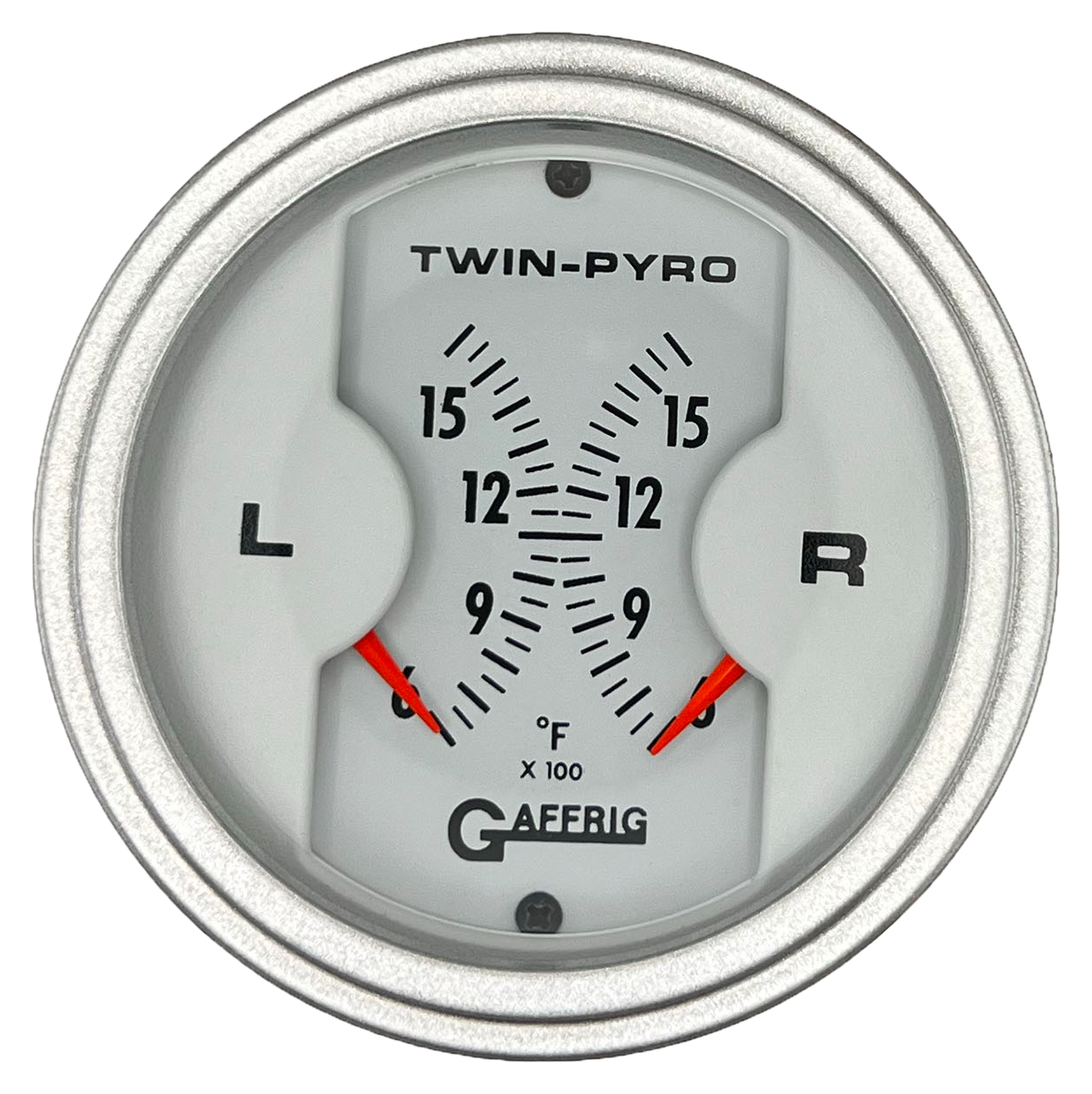 GAFFRIG 3 INCH ELECTRIC DUAL PYROMETER WHITE / GOLD