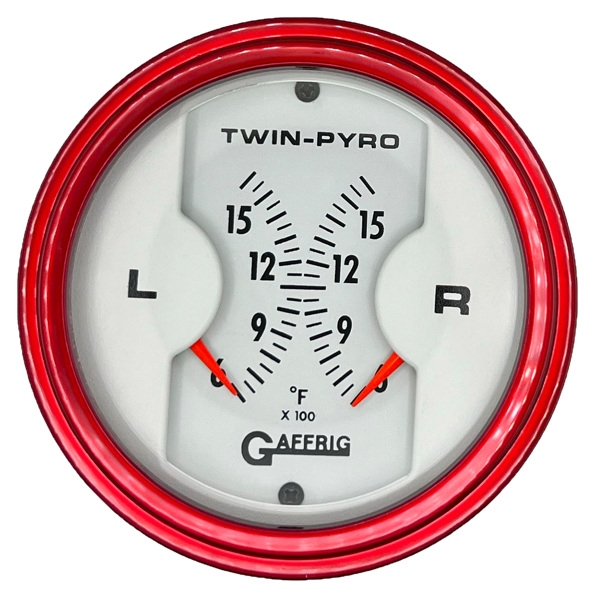 GAFFRIG 3 INCH ELECTRIC DUAL PYROMETER WHITE / RED