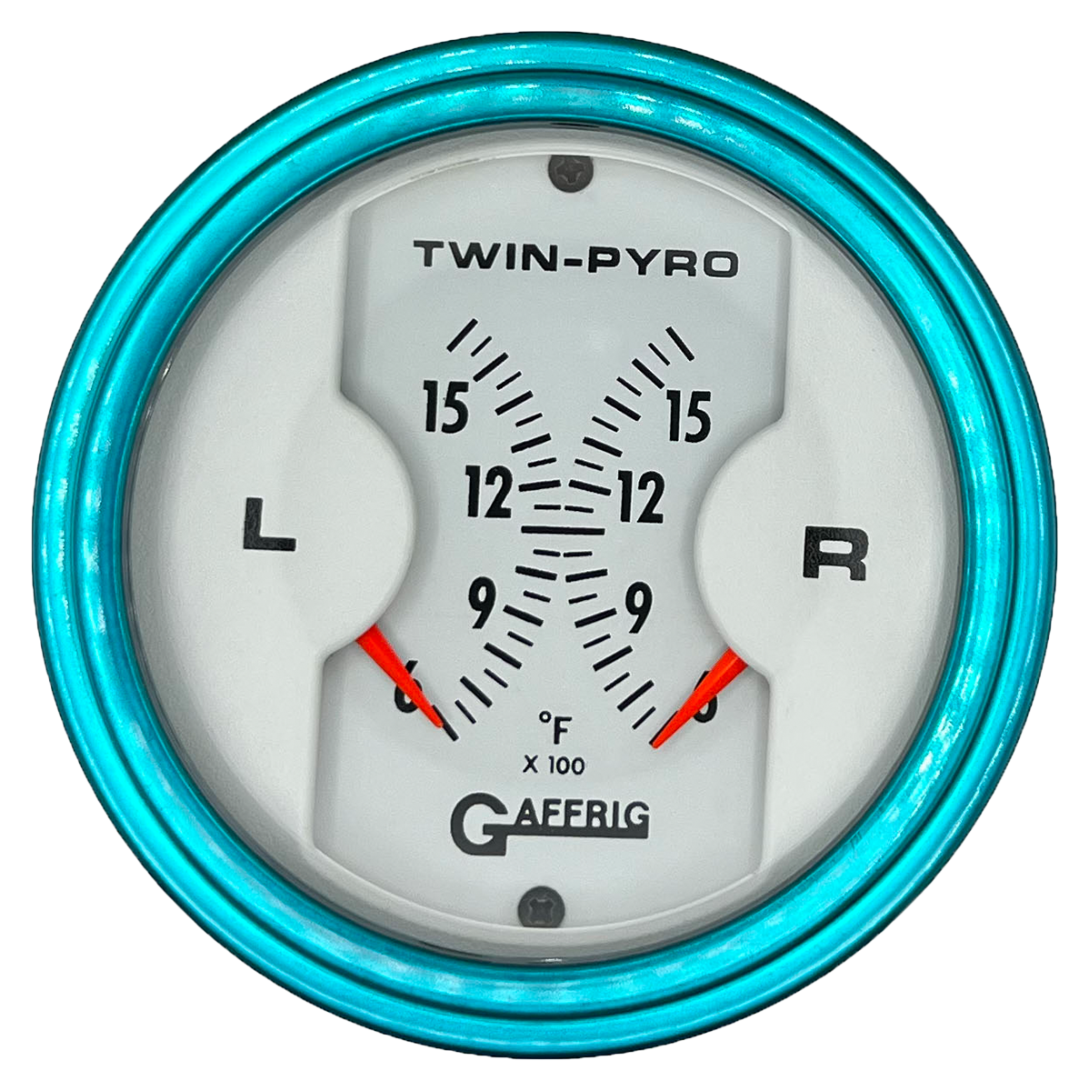 GAFFRIG 3 INCH ELECTRIC DUAL PYROMETER WHITE / TEAL
