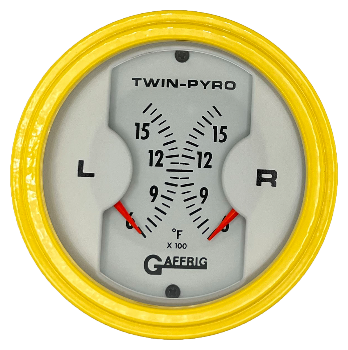 GAFFRIG 3 INCH ELECTRIC DUAL PYROMETER WHITE / YELLOW