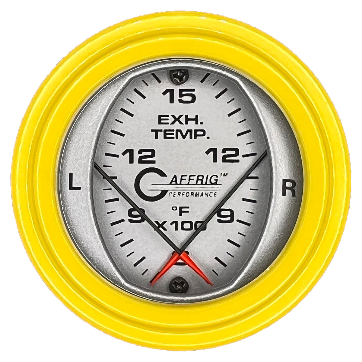 GAFFRIG 2 INCH MECHANICAL DIAL PYROMETER 600-1600 F STEP RIM (002) / YELLOW / PLATINUM
