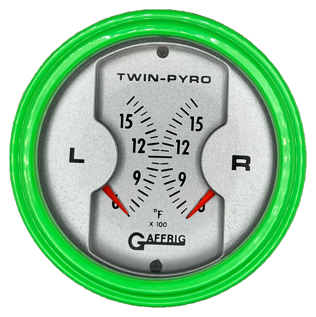 GAFFRIG 3 INCH ELECTRIC DUAL PYROMETER LIME GREEN / PLATINUM