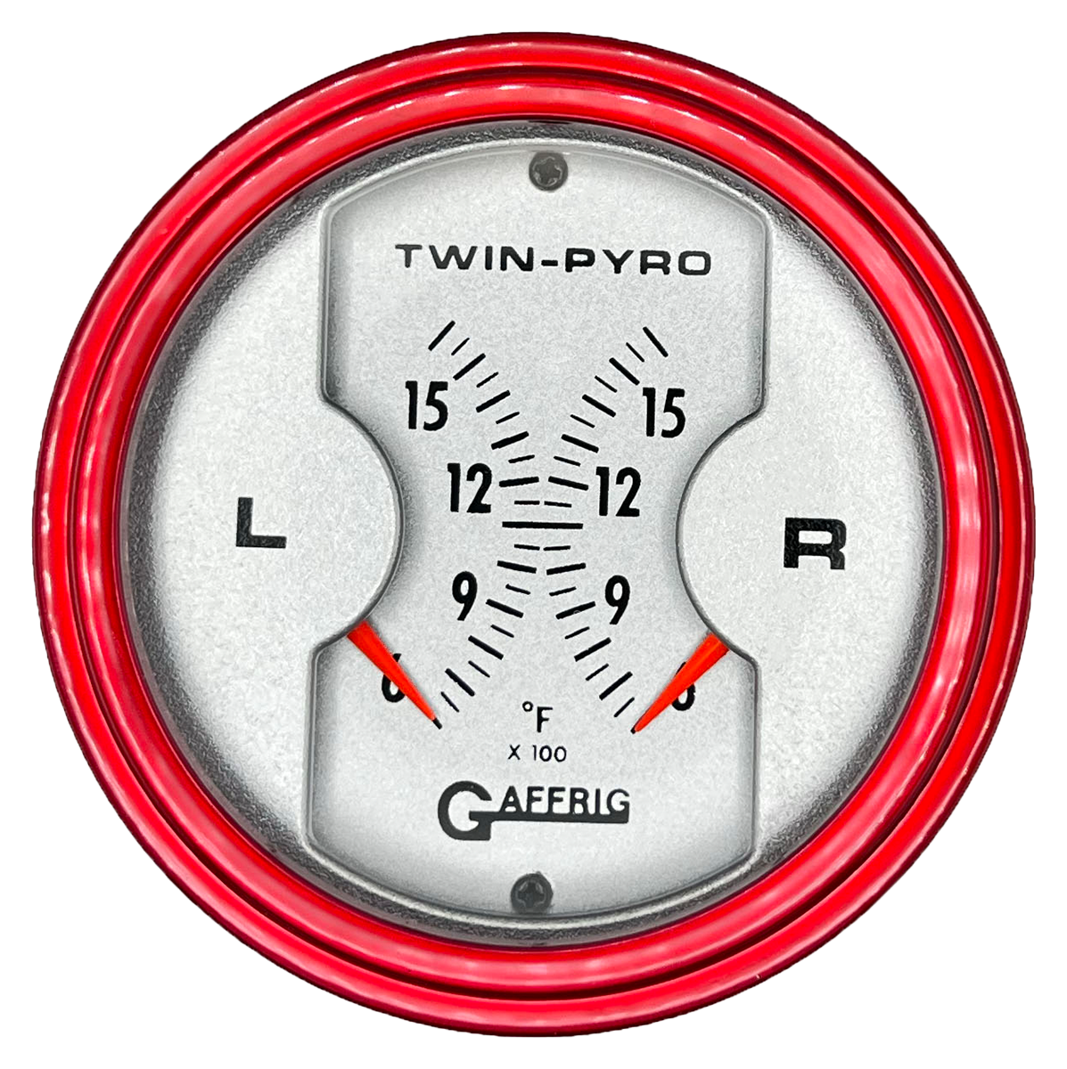 GAFFRIG 3 INCH ELECTRIC DUAL PYROMETER RED / PLATINUM