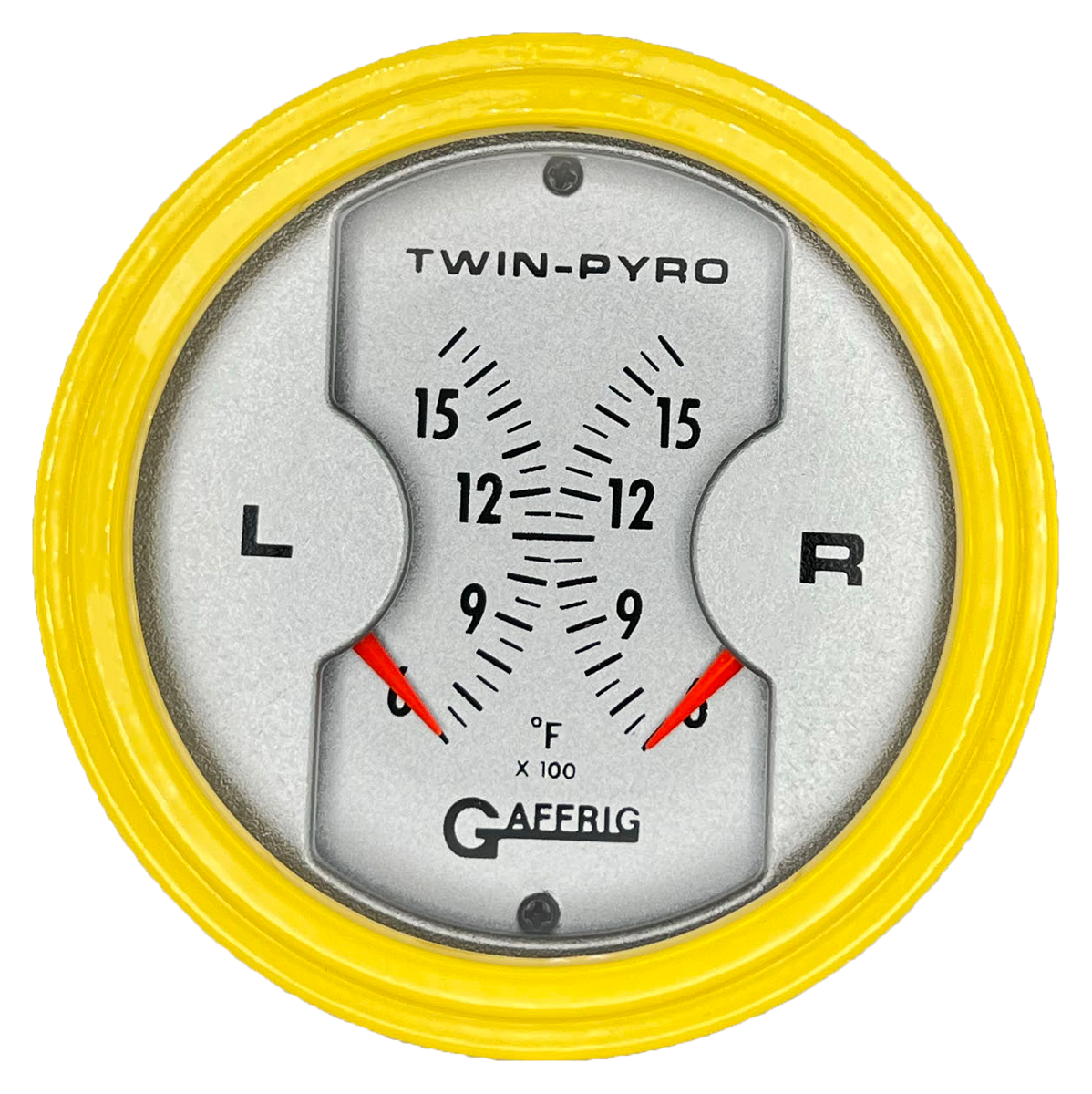 GAFFRIG 3 INCH ELECTRIC DUAL PYROMETER YELLOW / PLATINUM