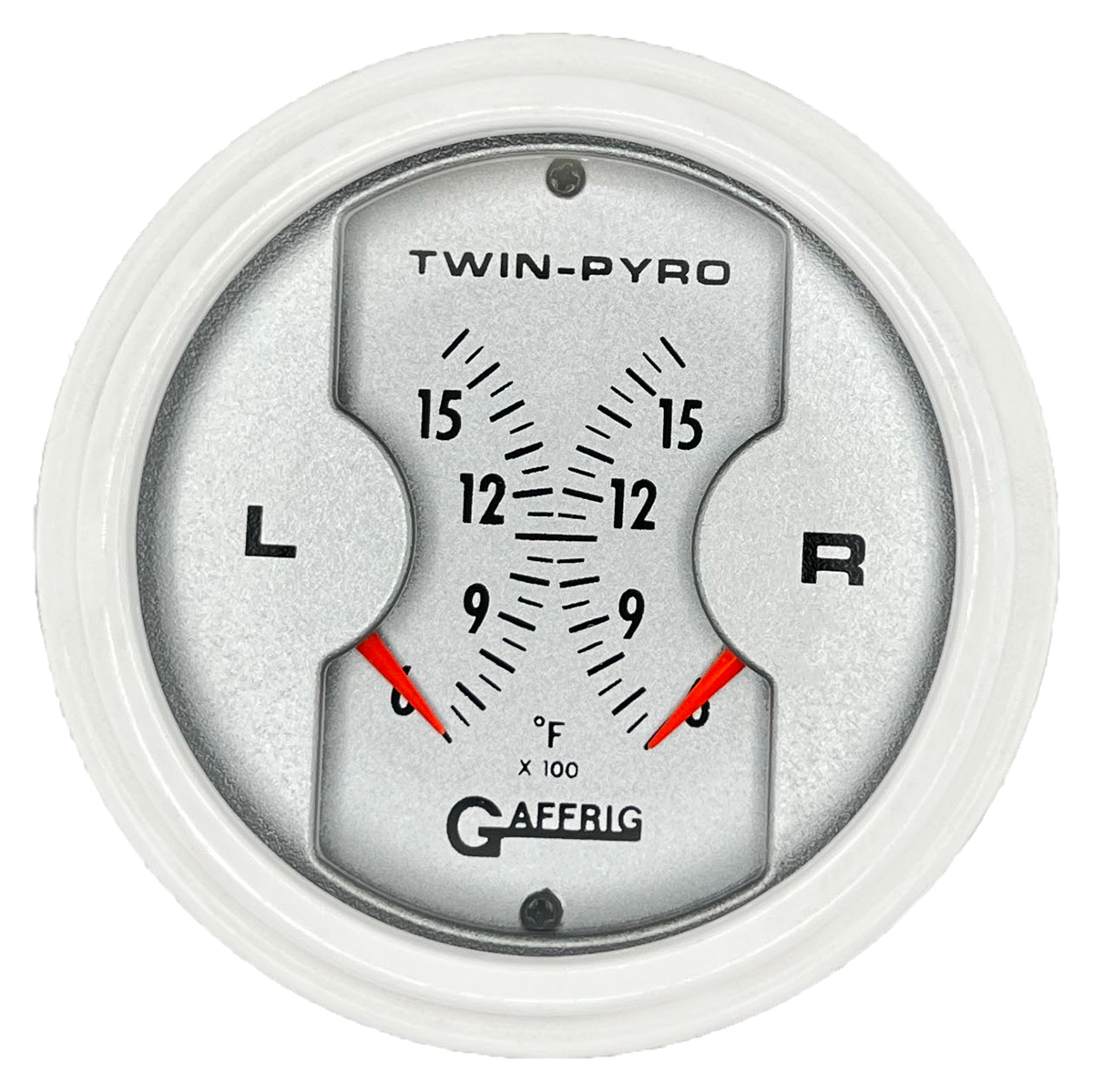 GAFFRIG 3 INCH ELECTRIC DUAL PYROMETER WHITE / PLATINUM