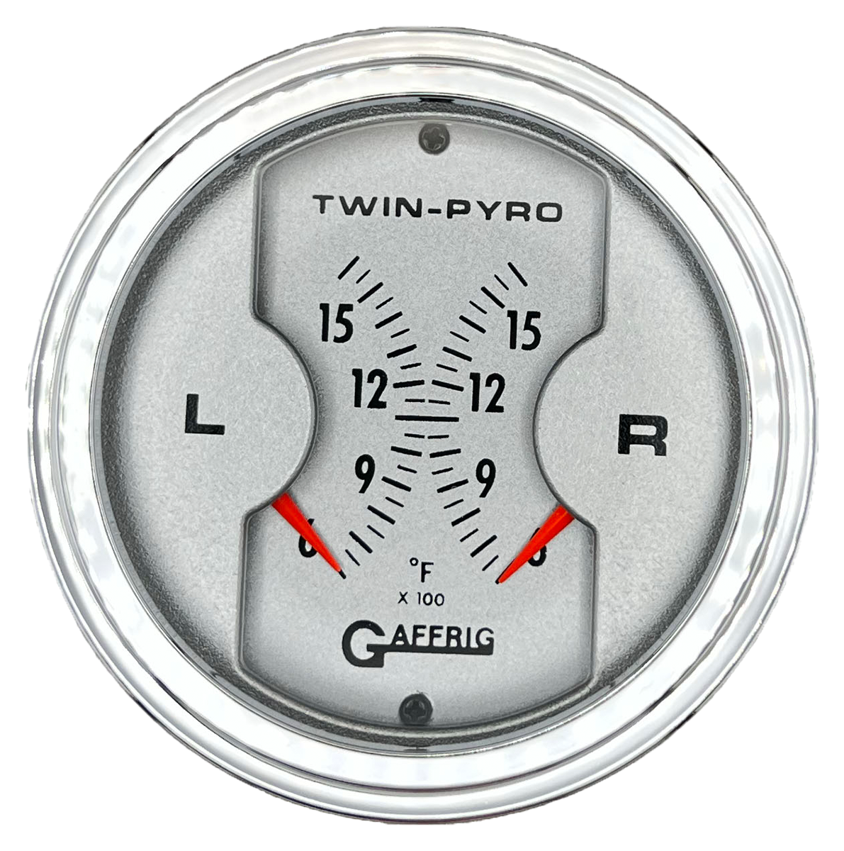 GAFFRIG 3 INCH ELECTRIC DUAL PYROMETER CHROME/POLISHED / PLATINUM