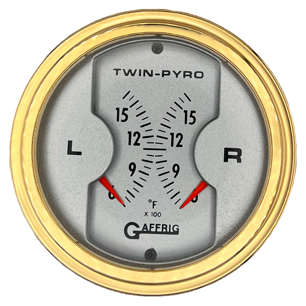 GAFFRIG 3 INCH ELECTRIC DUAL PYROMETER GOLD / PLATINUM
