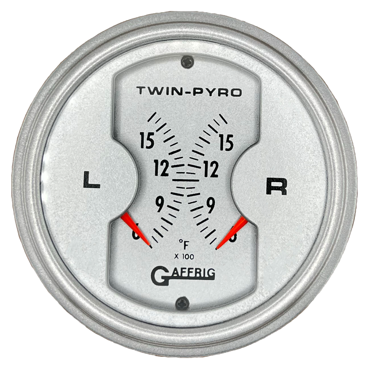 GAFFRIG 3 INCH ELECTRIC DUAL PYROMETER PLATINUM / PLATINUM