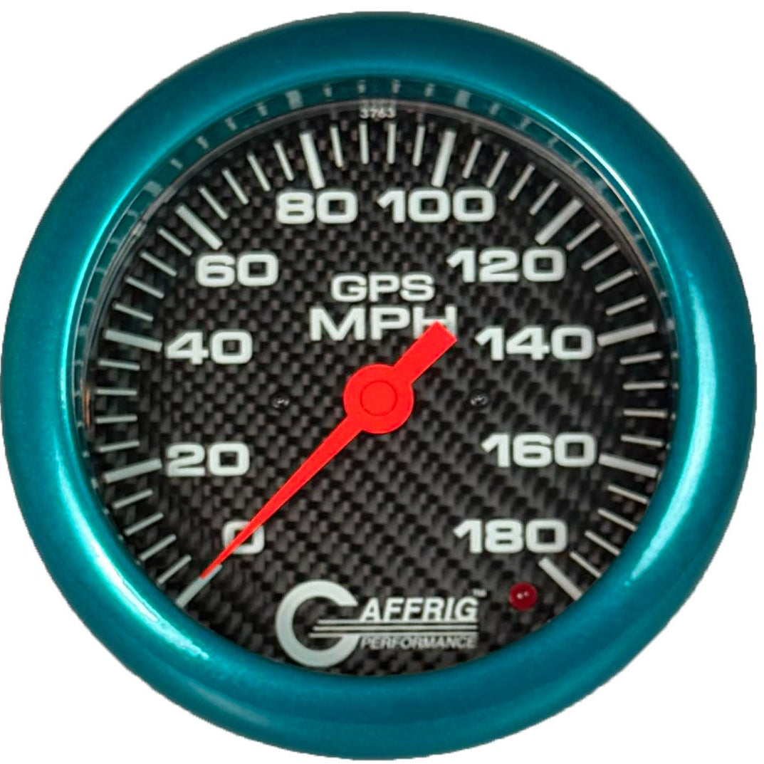 GAFFRIG 4 5/8 INCH GPS SPEEDOMETER - HEAD ONLY - CARBON FIBER - 90 MPH, 120 MPH, 180 MPH