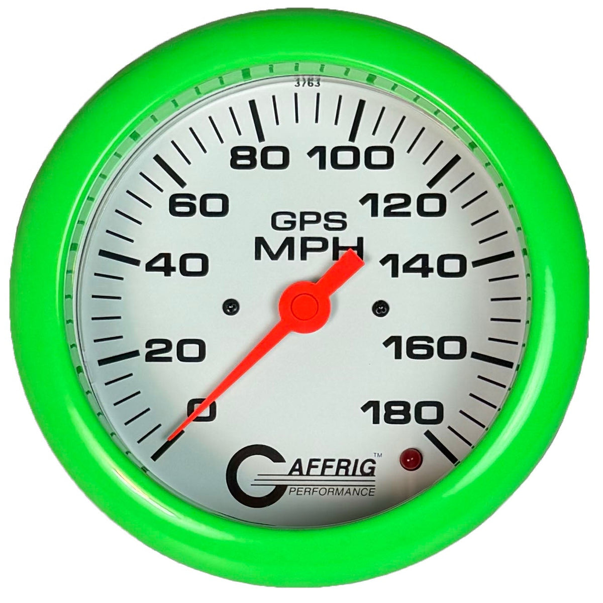 GAFFRIG 4 5/8 INCH GPS SPEEDOMETER - HEAD ONLY - WHITE - 90 MPH, 120 MPH, 180 MPH