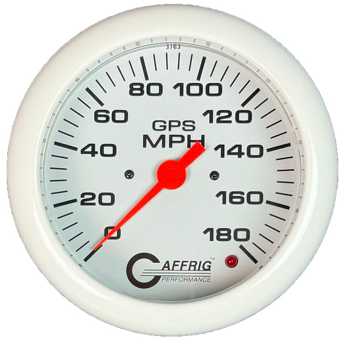 GAFFRIG 4 5/8 INCH GPS SPEEDOMETER - HEAD ONLY - WHITE - 90 MPH, 120 MPH, 180 MPH