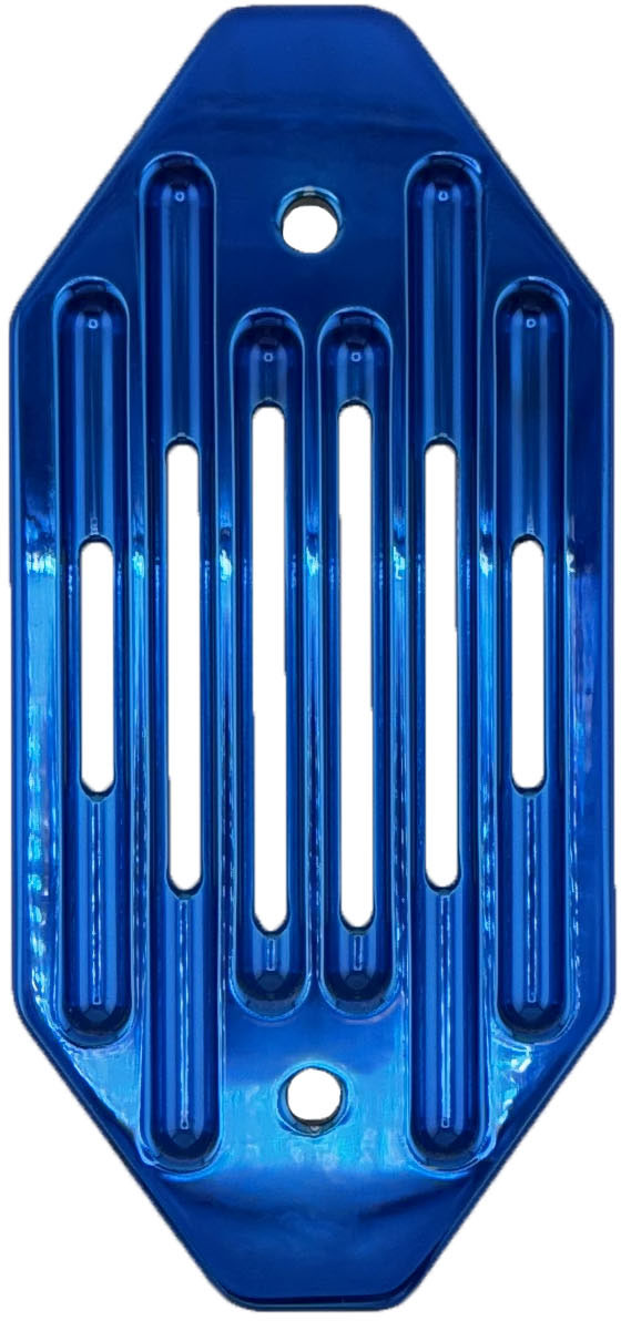 ENGINE VENT PLATE - SMALL POINTED - SINGLE BLUE