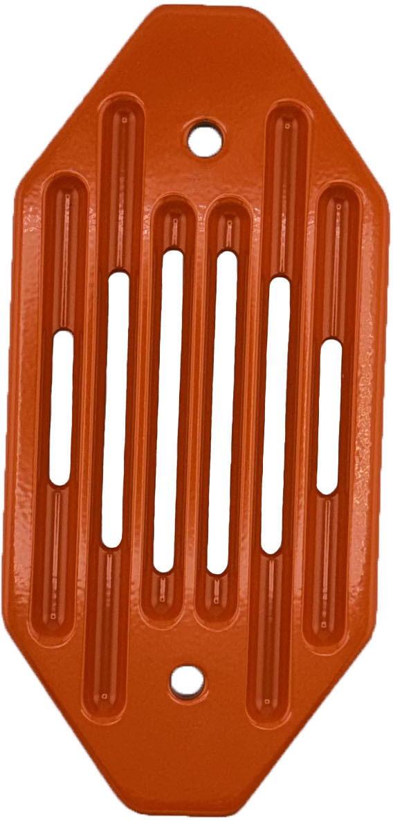 ENGINE VENT PLATE - SMALL POINTED - SINGLE ORANGE