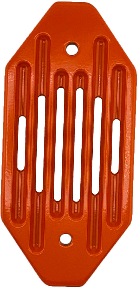 ENGINE VENT PLATE - SMALL POINTED - SINGLE ORANGE