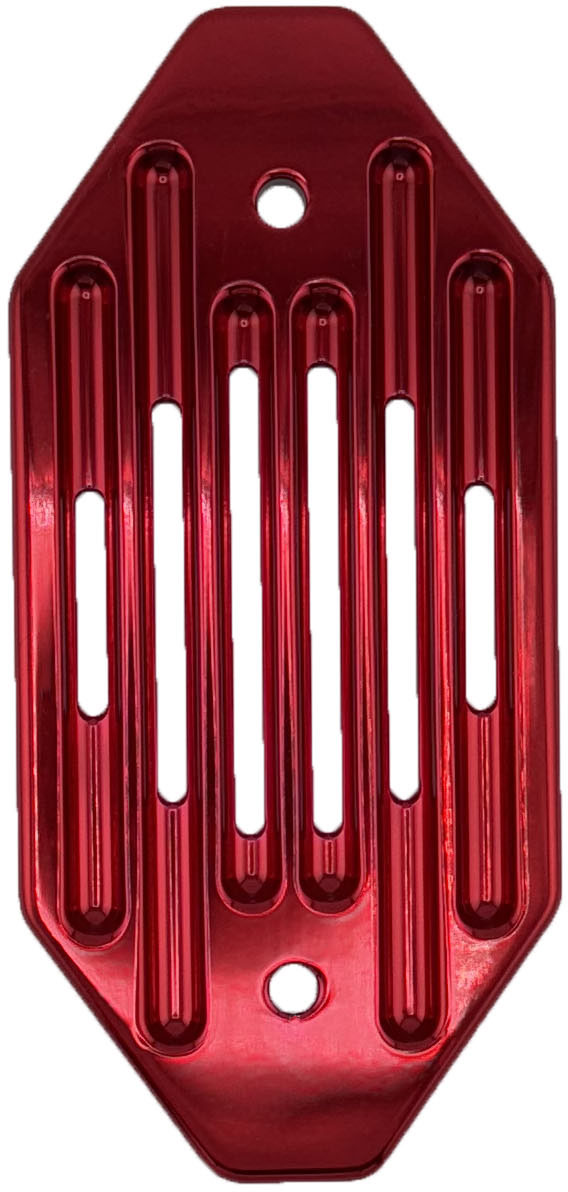 ENGINE VENT PLATE - SMALL POINTED - SINGLE RED