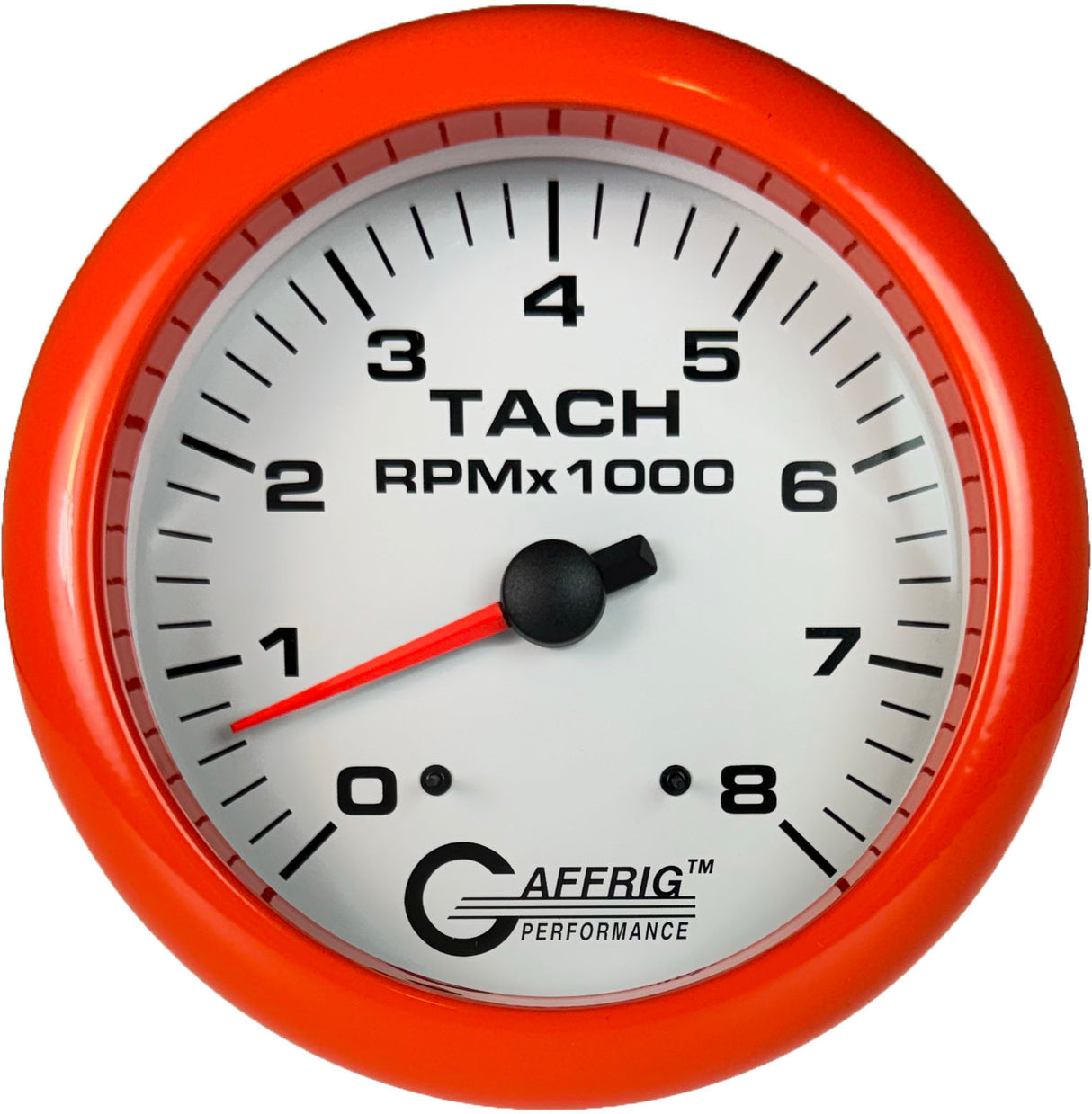 GAFFRIG 4 5/8 INCH ELECTRIC TACHOMETER - WHITE ORANGE / 8000