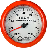 GAFFRIG 4 5/8 INCH ELECTRIC TACHOMETER - WHITE ORANGE / 8000