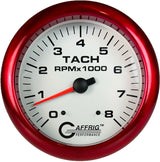 GAFFRIG 4 5/8 INCH ELECTRIC TACHOMETER - WHITE RED / 8000