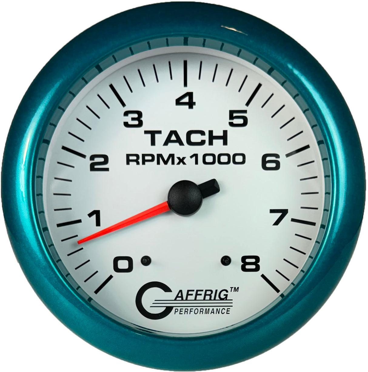 GAFFRIG 4 5/8 INCH ELECTRIC TACHOMETER - WHITE TEAL / 8000