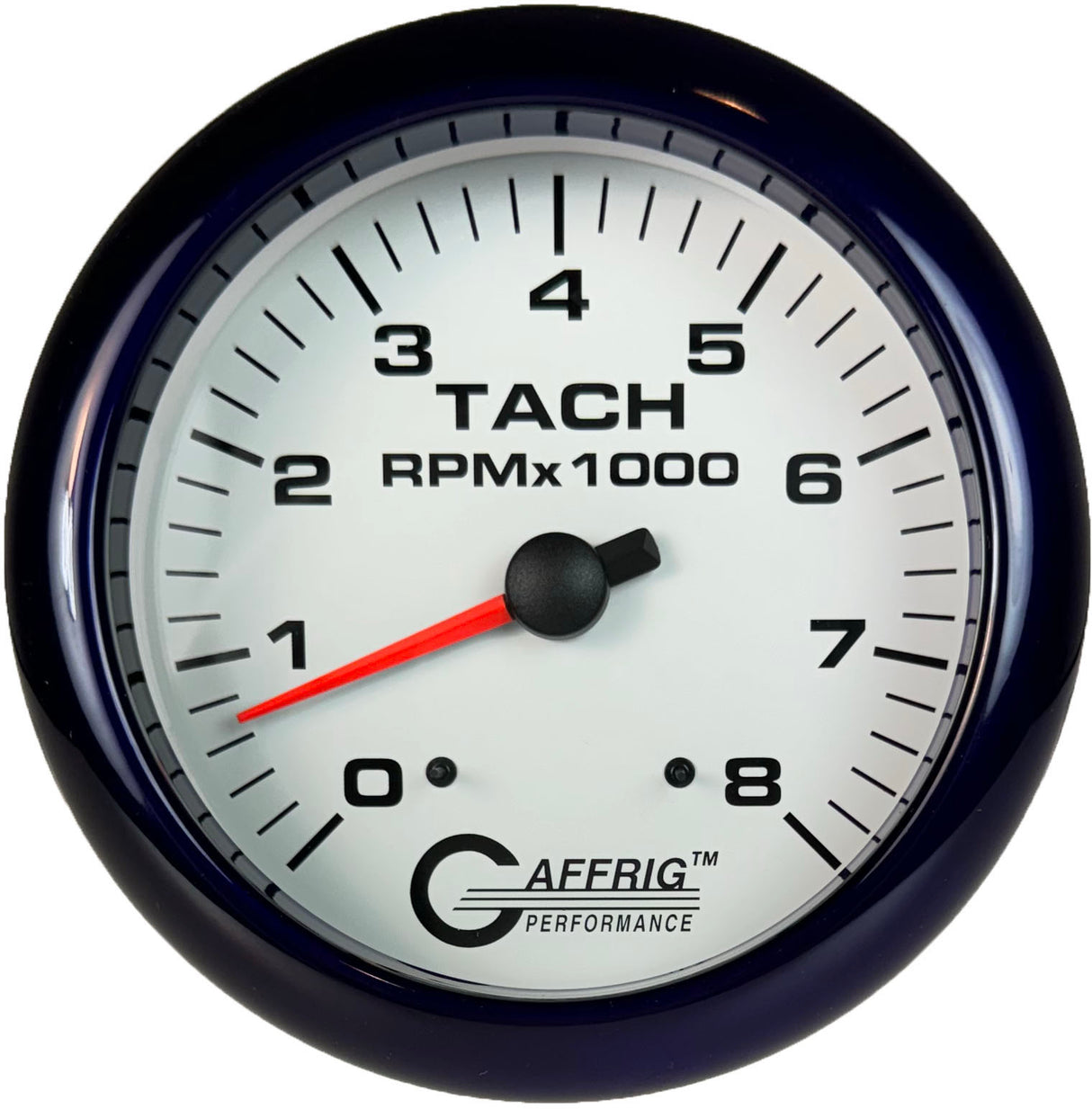 GAFFRIG 4 5/8 INCH ELECTRIC TACHOMETER - WHITE PURPLE / 8000